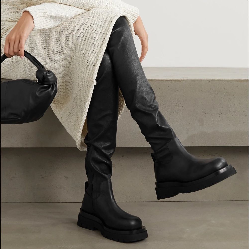 Bottega Veneta Black Over the Knee Boots